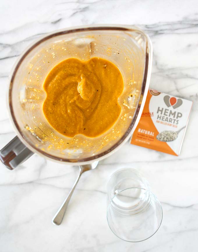 Pineapple Turmeric Hemp Heart Smoothie | thekitchenpaper.com