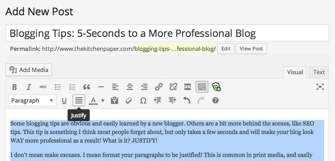 Blogging Tips: 5 Seconds to a More Professional Blog | thekitchenpaper.com