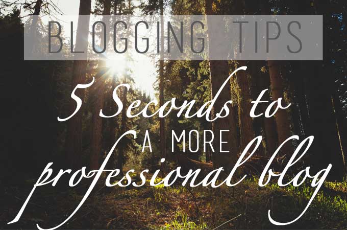 Blogging Tips: 5 Seconds to a More Professional Blog