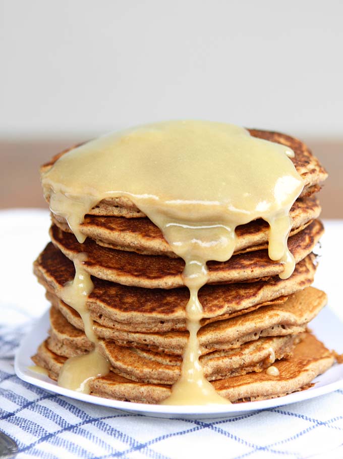 Cinnamon Spelt Pancakes with Creamy Maple Mascarpone | thekitchenpaper.com