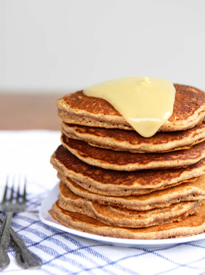 Cinnamon Spelt Pancakes with Creamy Maple Mascarpone | thekitchenpaper.com