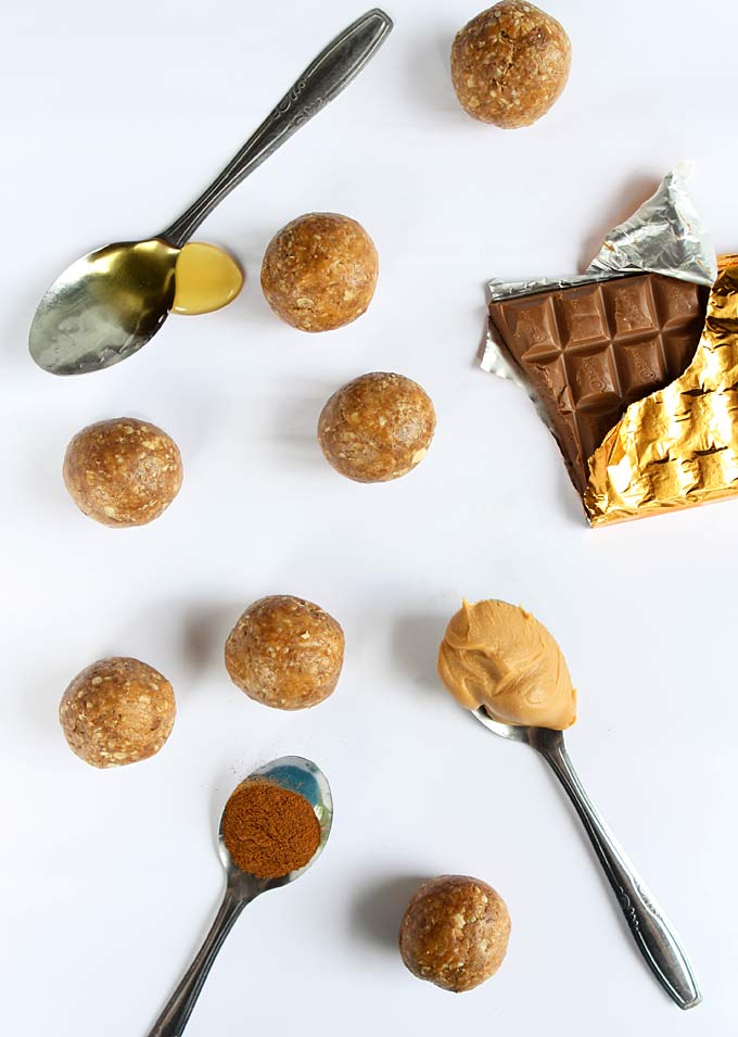 Cinnamon Peanut Butter Maca Power Balls | thekitchenpaper.com