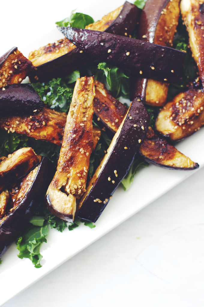 Sesame & Miso Roasted Eggplant | thekitchenpaper.com