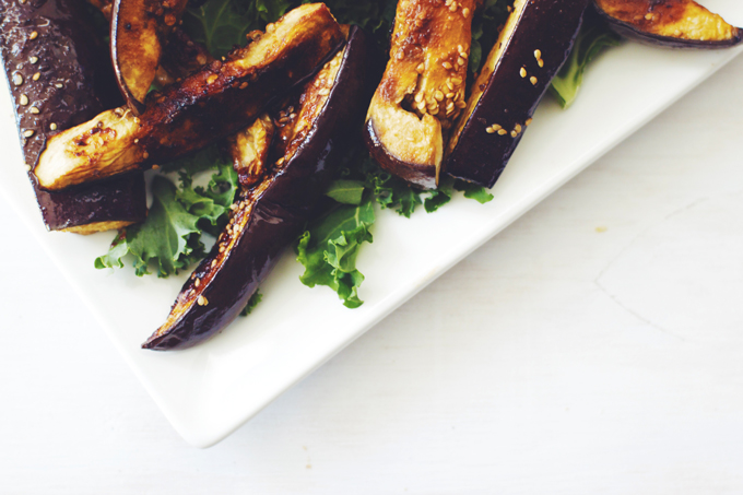 Sesame & Miso Roasted Eggplant | thekitchenpaper.com