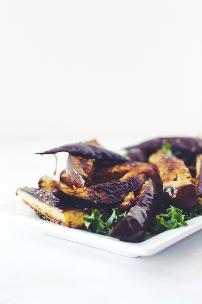 Sesame & Miso Roasted Eggplant | thekitchenpaper.com