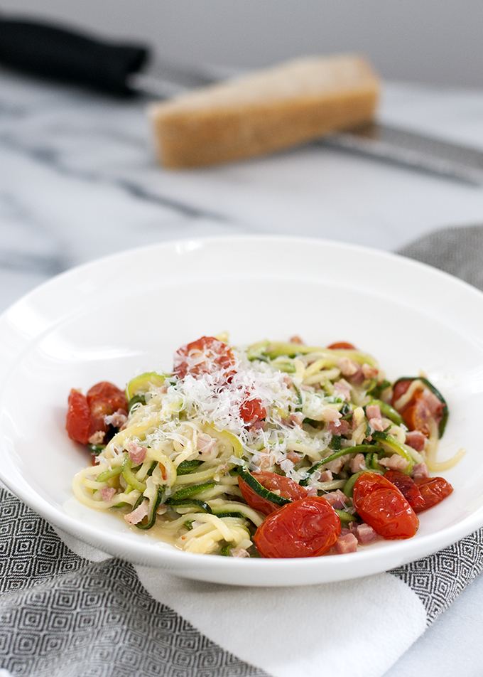 Zucchini Noodle Carbonara | thekitchenpaper.com