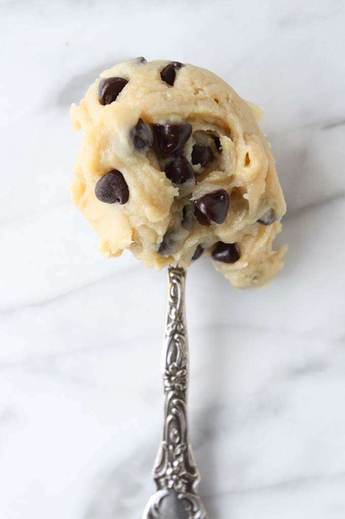 Single Serving Chocolate Chip Cookie Dough | thekitchenpaper.com