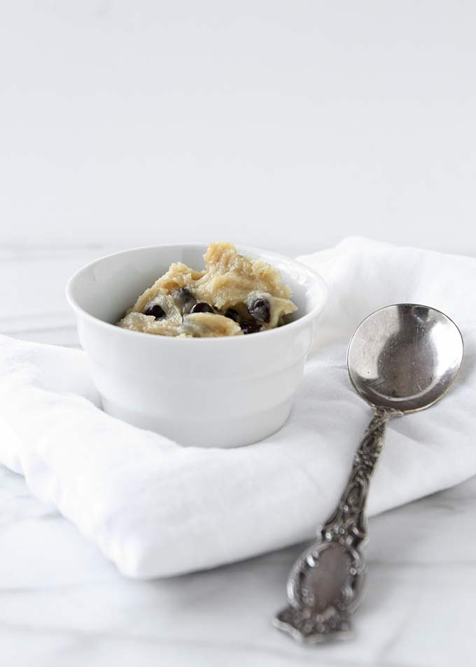 Single Serving Chocolate Chip Cookie Dough | thekitchenpaper.com