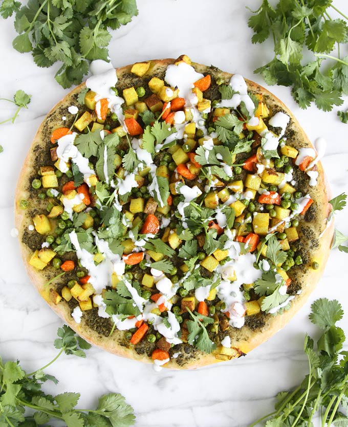 Vegetarian Samosa Pizza | thekitchenpaper.com