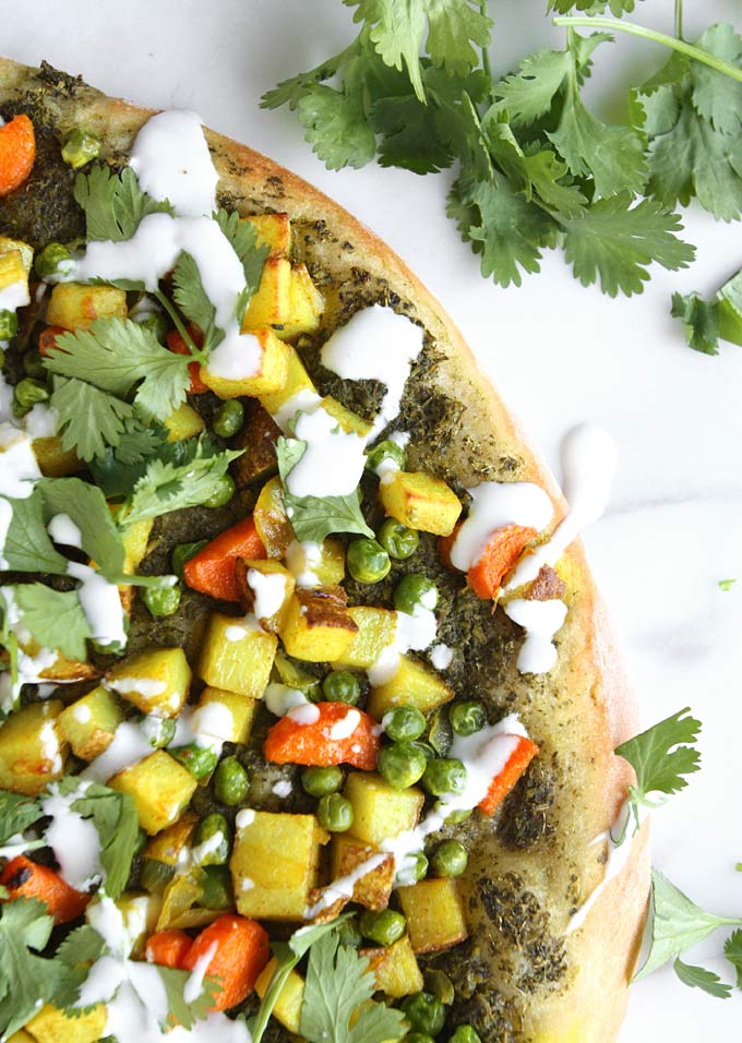 Vegetarian Samosa Pizza | thekitchenpaper.com