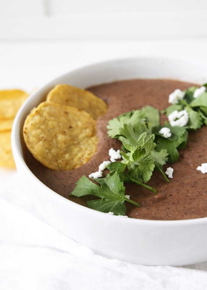 Hot Black Bean Goat Cheese Dip | thekitchenpaper.com