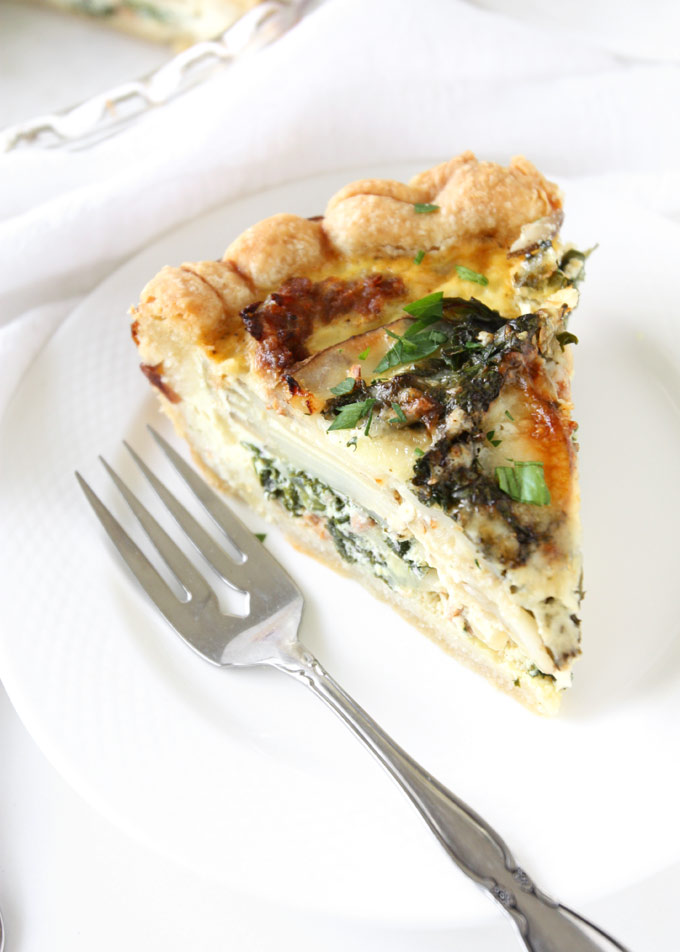 Kale Chorizo Potato Quiche | thekitchenpaper.com