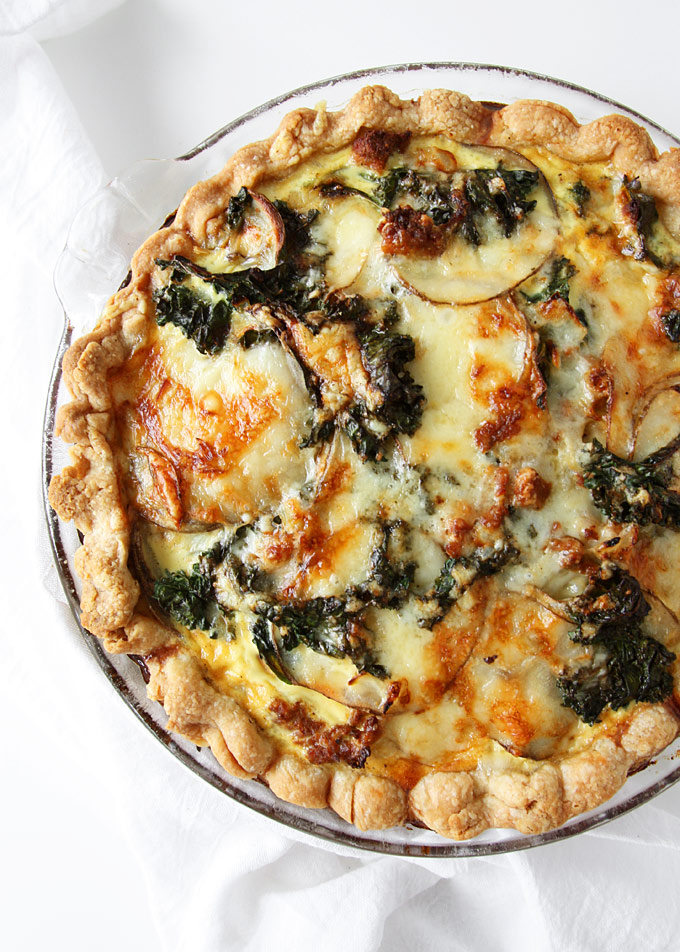 Kale Chorizo Potato Quiche | thekitchenpaper.com