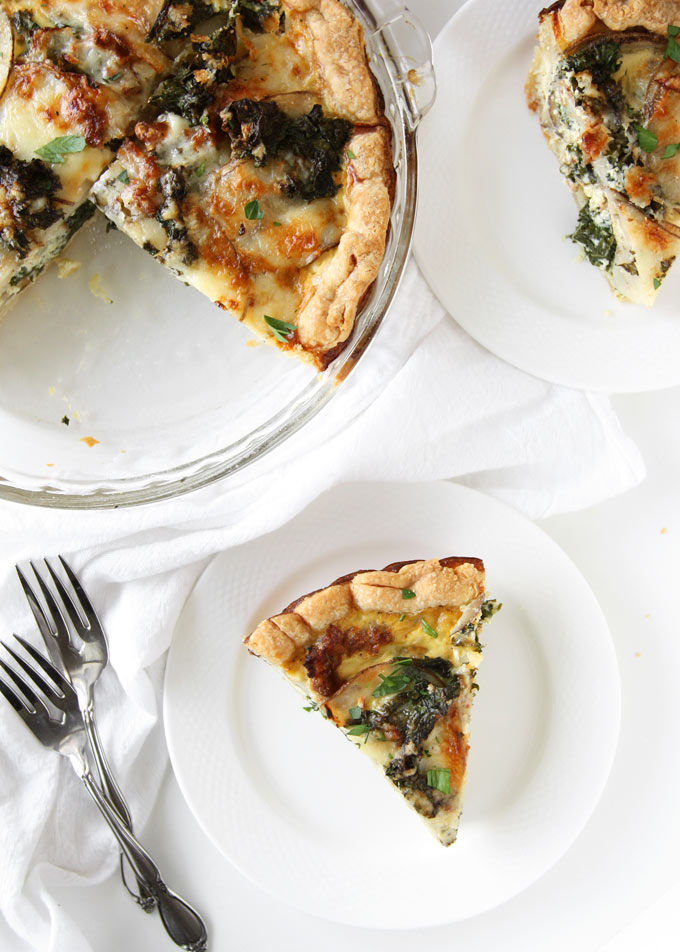 Kale Chorizo Potato Quiche | thekitchenpaper.com