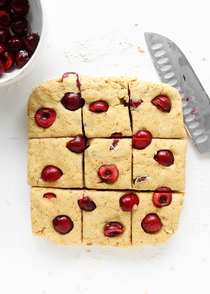 Almond Cherry Scones (with coconut sugar) | thekitchenpaper.com