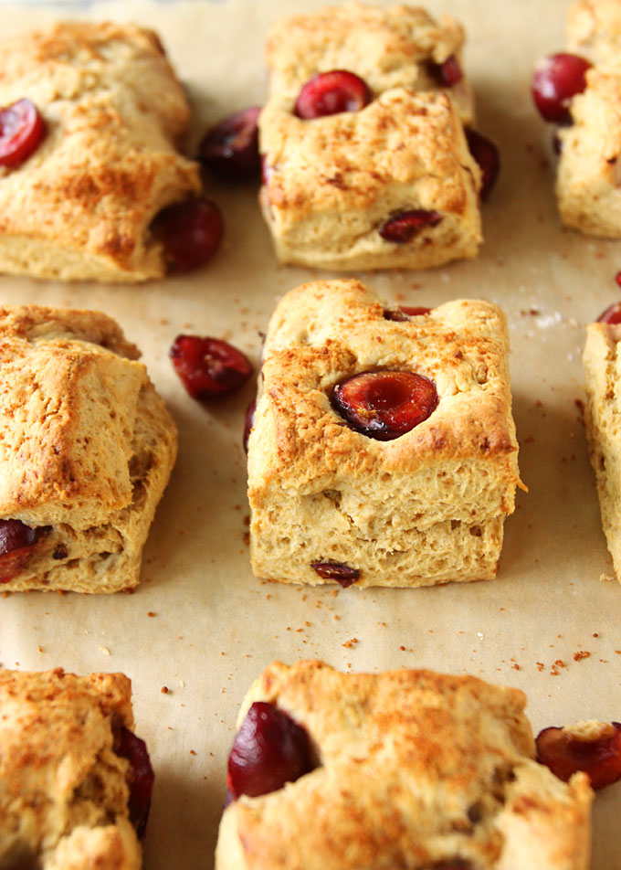 Almond Cherry Scones (with coconut sugar) | thekitchenpaper.com