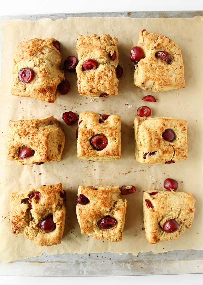 Almond Cherry Scones (with coconut sugar) | thekitchenpaper.com