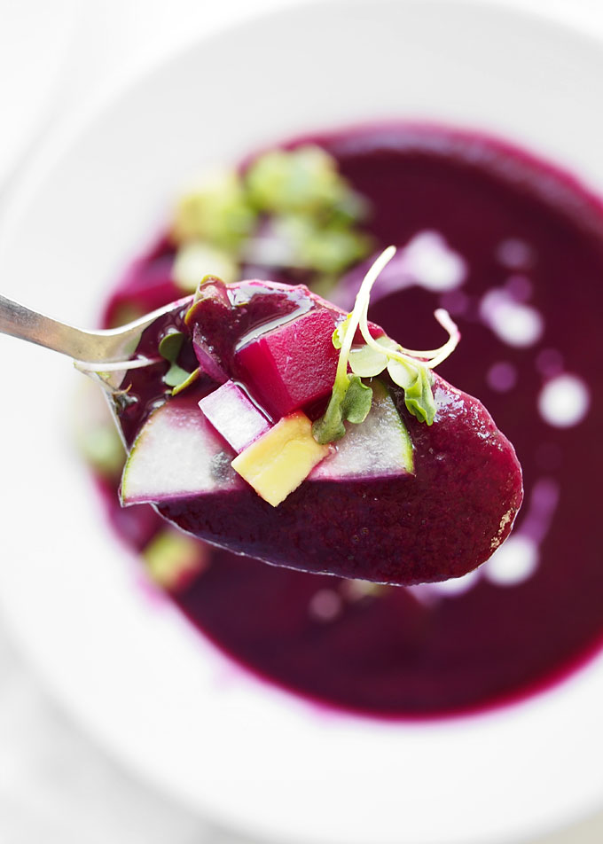 Beet Cilantro Gazpacho | thekitchenpaper.com