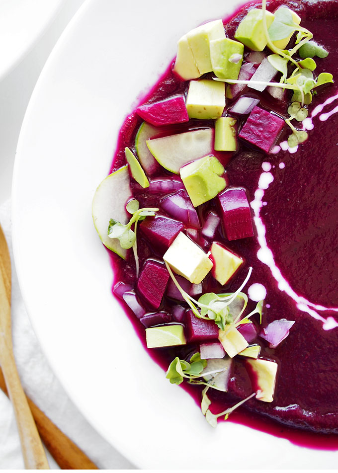 Beet Cilantro Gazpacho | thekitchenpaper.com