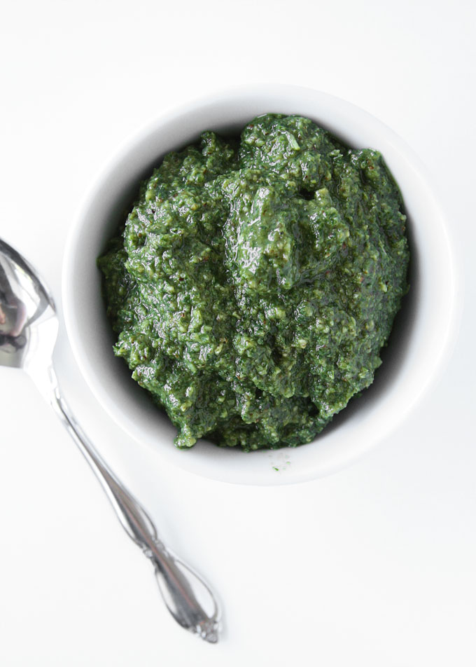 Pecan Basil Pesto | thekitchenpaper.com