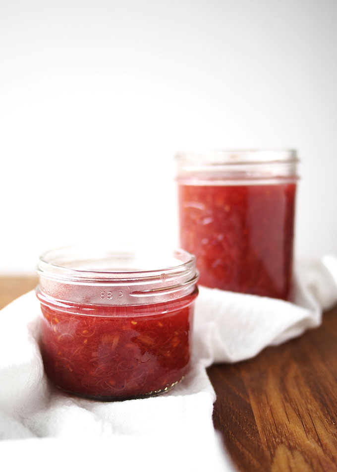 Ginger Cardamom Rhubarb Compote | thekitchenpaper.com