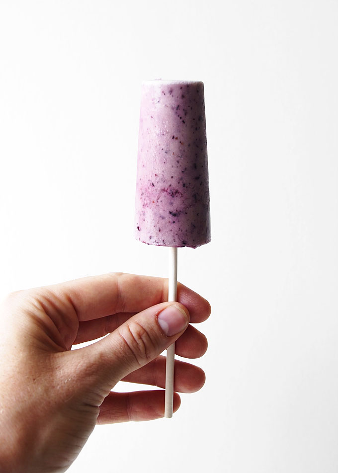 Maple Coconut Milk Blueberry Popsicles | thekitchenpaper.com