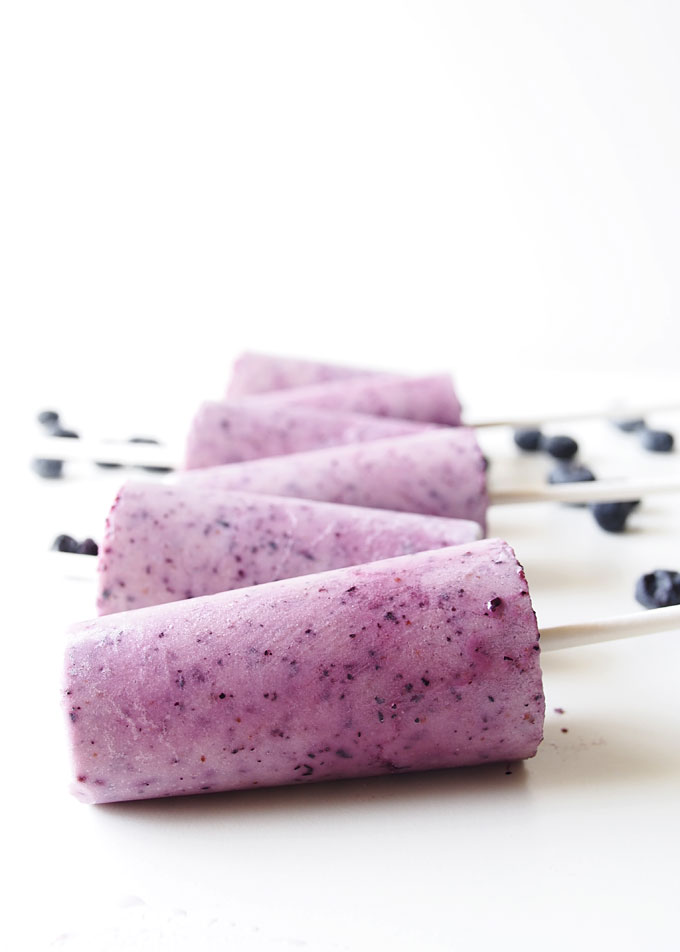 Maple Coconut Milk Blueberry Popsicles | thekitchenpaper.com