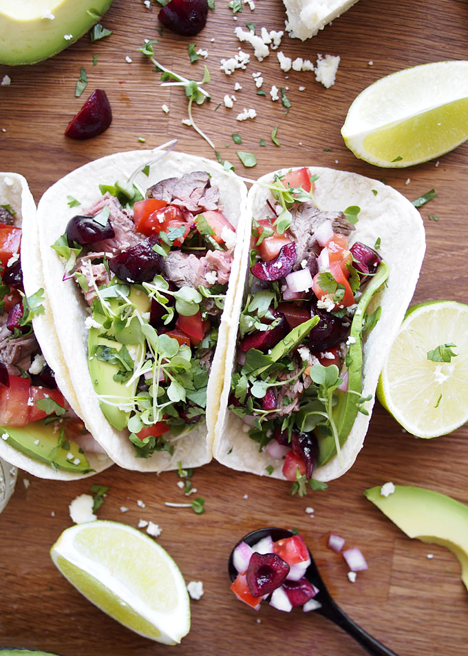 Steak Tacos with Cherry Pico de Gallo | thekitchenpaper.com