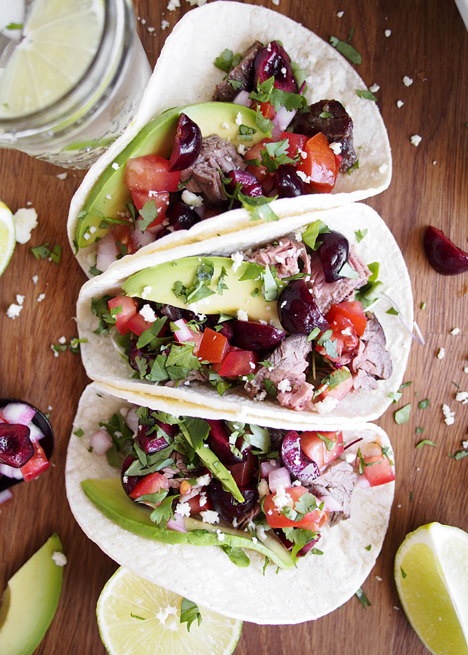 Steak Tacos with Cherry Pico de Gallo | thekitchenpaper.com