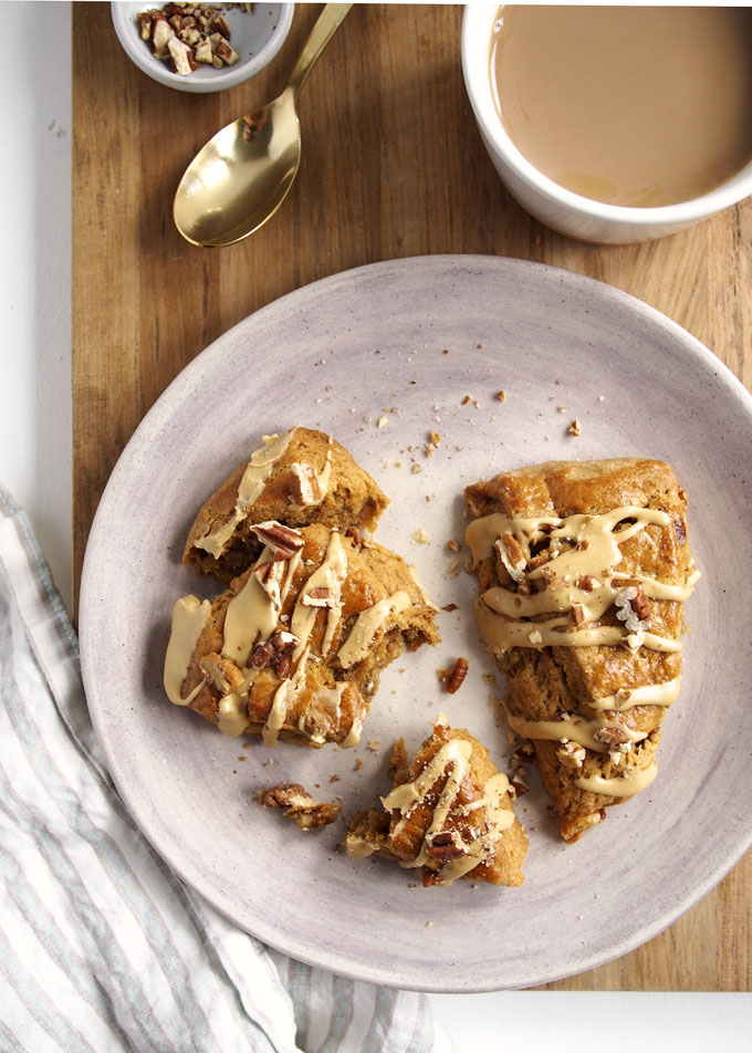 Molasses Scones with Candied Ginger & Pecans | thekitchenpaper.com