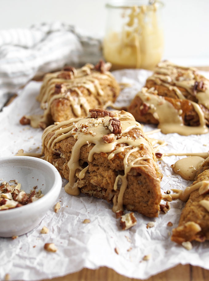 Molasses Scones with Candied Ginger & Pecans | thekitchenpaper.com