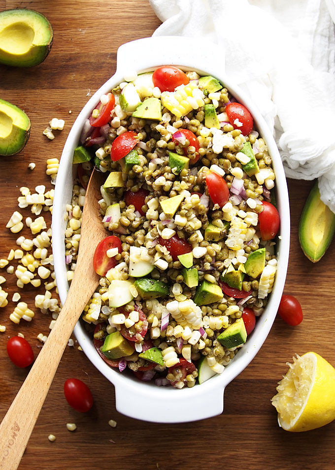 Summer Veggie Mung Bean Salad | thekitchenpaper.com