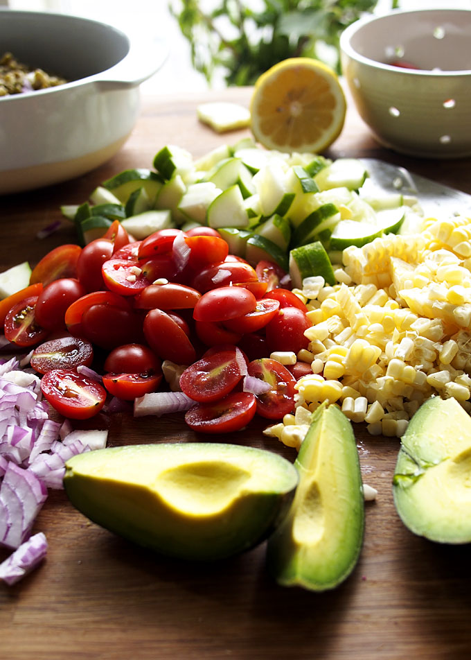 Summer Veggie Mung Bean Salad | thekitchenpaper.com