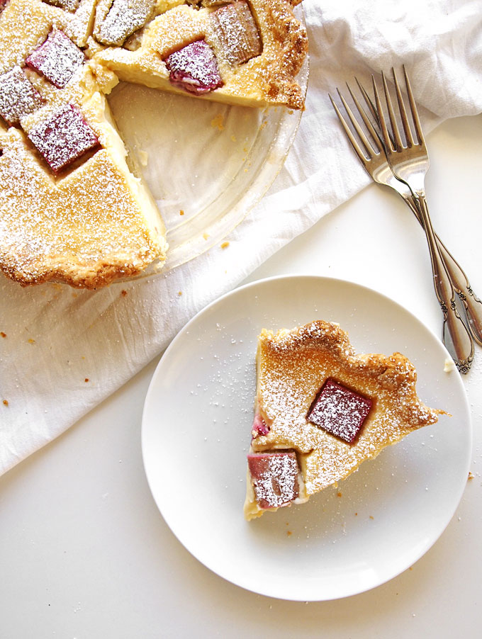 Rhubarb Grapefruit Custard Pie | thekitchenpaper.com