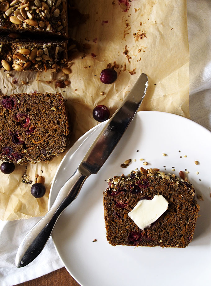 Cranberry Sweet Potato Buckwheat Seeded Bread | The Kitchen Paper