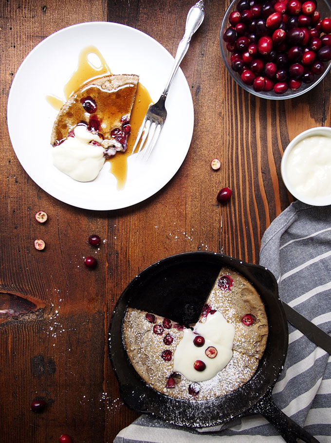 Cranberry Buckwheat Dutch Baby for One | thekitchenpaper.com