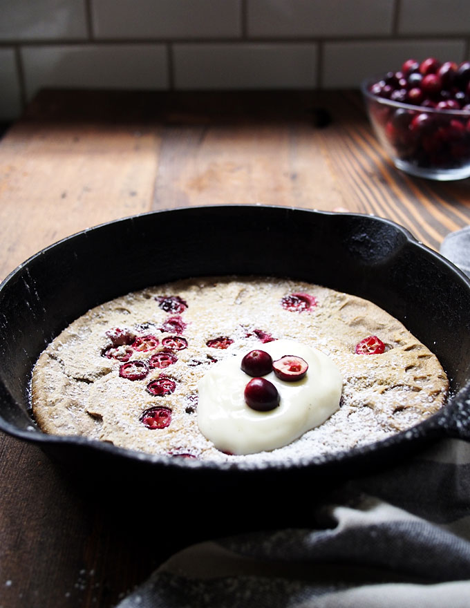 Cranberry Buckwheat Dutch Baby for One | thekitchenpaper.com