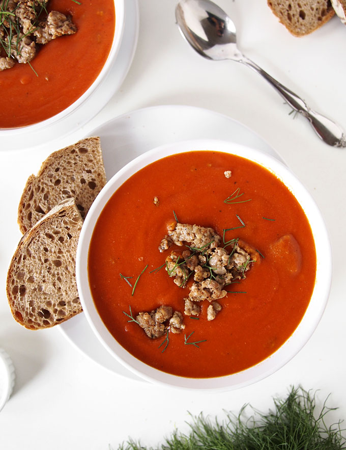 Tomato Sausage Fennel Soup | The Kitchen Paper