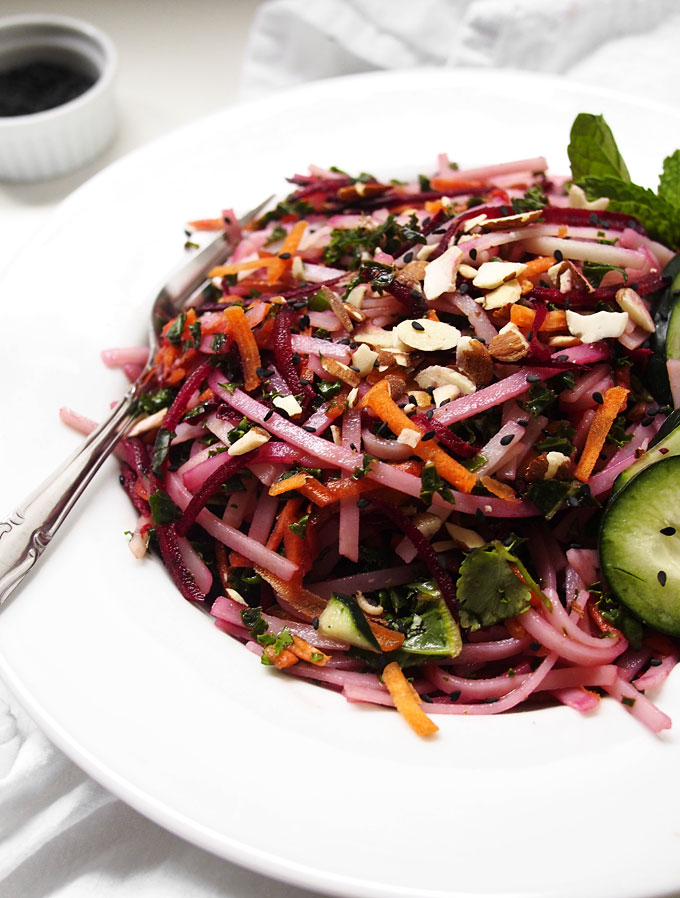 Rice Noodle Salad with Beets, Carrots, and Herbs | the kitchen paper