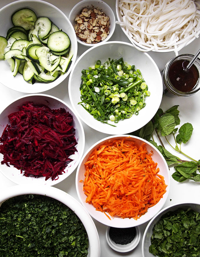 Rice Noodle Salad with Beets, Carrots, and Herbs | the kitchen paper