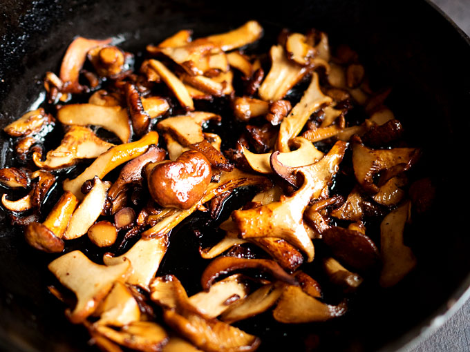 Butternut Squash Sweet Potato Bisque with Buttered Chanterelles | thekitchenpaper.com