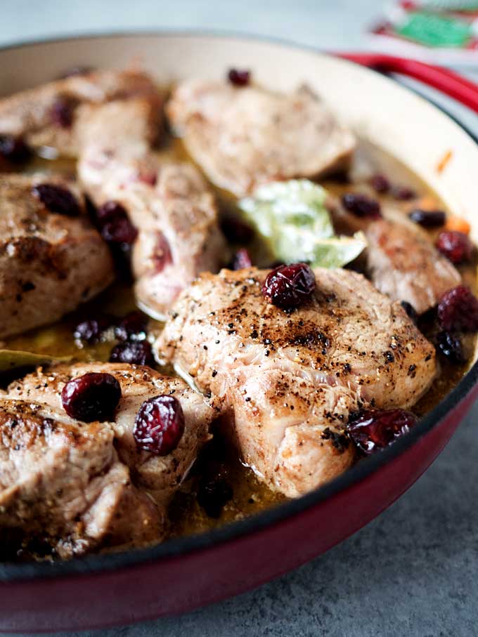 Maple Cranberry Braised Pork | thekitchenpaper.com