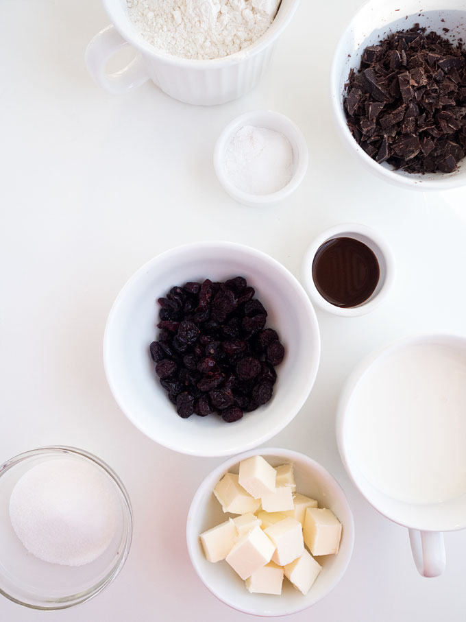 Dark Chocolate Cranberry Scones Recipe | The Kitchen Paper